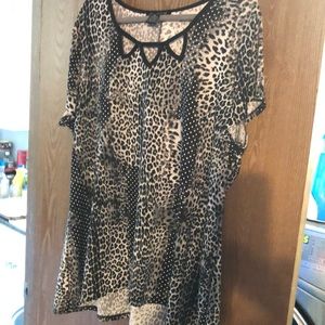 Knit animal print top